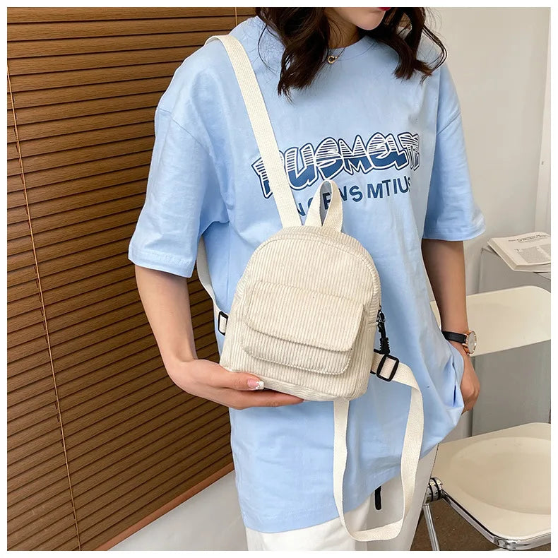 Retro Backpack Women's Backpack Fashion Small Bag Student Chest Bag Large Capacity Handbag Mom's Bag Fabric Shoulder Bag