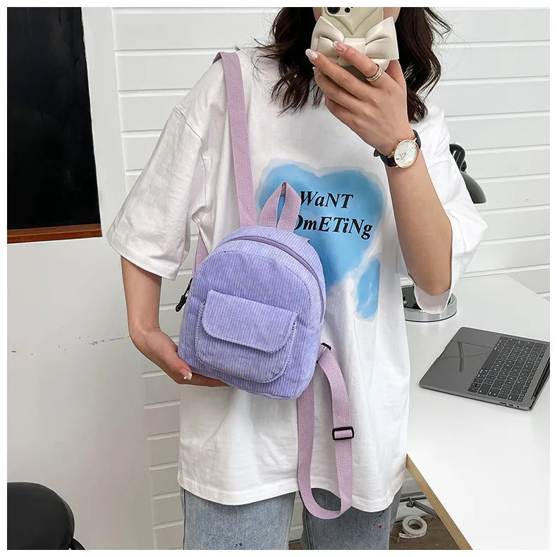 Retro Backpack Women's Backpack Fashion Small Bag Student Chest Bag Large Capacity Handbag Mom's Bag Fabric Shoulder Bag