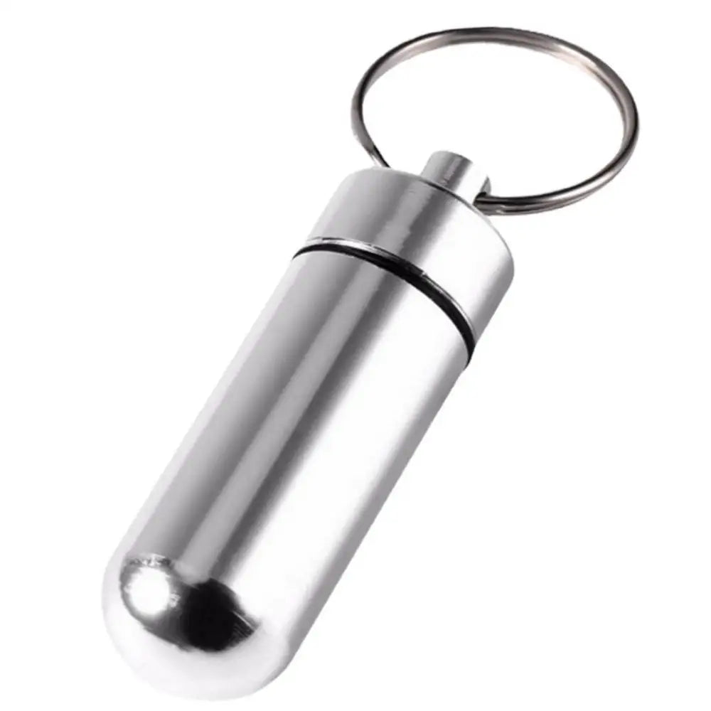 Mini Portable Metal Keychain Case – Pocket Pill Box, Earplug Holder, and Outdoor Geocaching Container