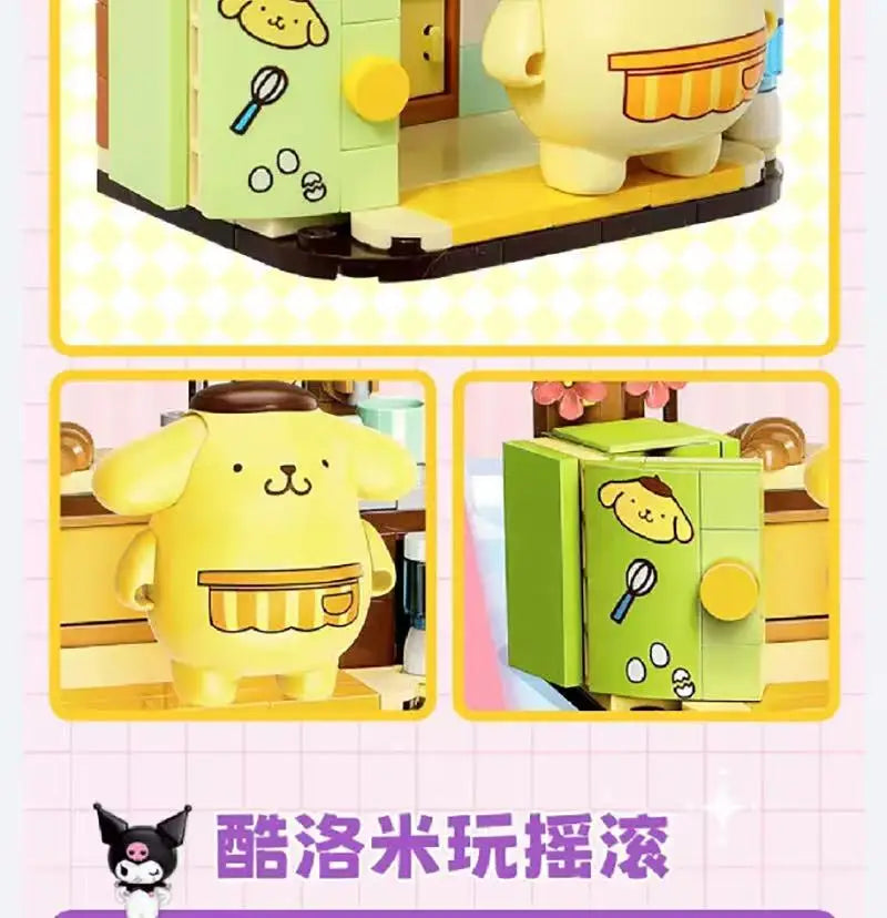 Sanrio DIY Assembly Model Building Block Toys Hello Kitty Kuromi My Melody Cinnamoroll Pochacco Cute Cartoon Doll Ornaments Toys