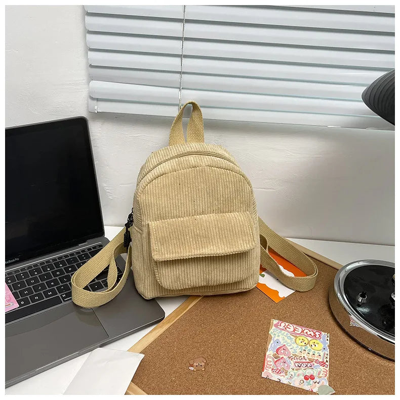 Retro Backpack Women's Backpack Fashion Small Bag Student Chest Bag Large Capacity Handbag Mom's Bag Fabric Shoulder Bag