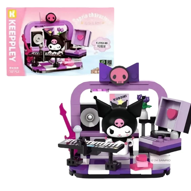 Sanrio DIY Assembly Model Building Block Toys Hello Kitty Kuromi My Melody Cinnamoroll Pochacco Cute Cartoon Doll Ornaments Toys