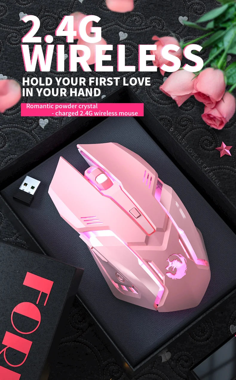 USB Wireless Gaming Mouse RGB Gamer Mouse 6 Buttons Mice Optical Office Computer Mouse For Desktop Laptop Ergonomic Mouse