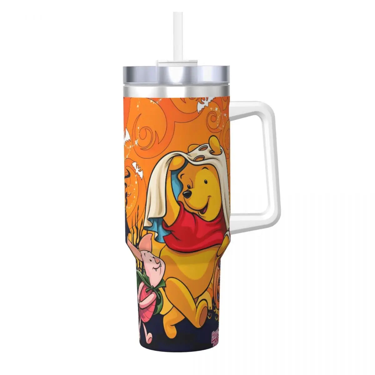 Winnie the Pooh Stainless Steel Tumbler β 40oz Leak-Proof Mug with Straw & Handle (Hot & Cold Drinks | Beach & Travel Ready)