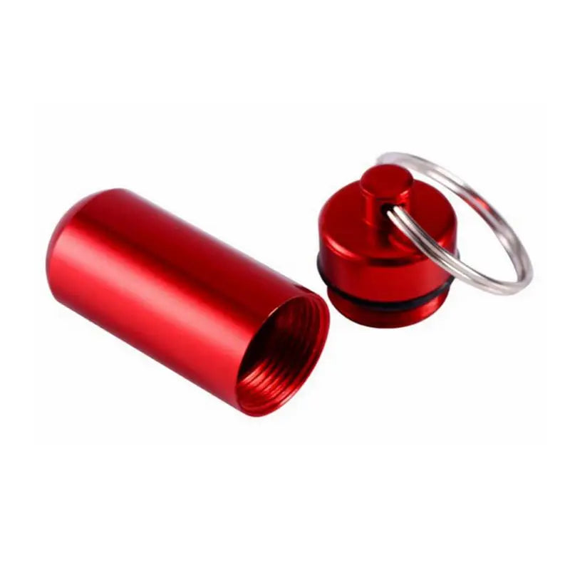 Mini Portable Metal Keychain Case – Pocket Pill Box, Earplug Holder, and Outdoor Geocaching Container