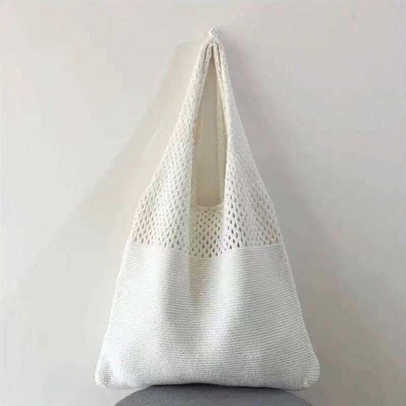 Woven Love Heart Knitted Shoulder Bag β Wool Tote for Women (Portable & Stylish | Daily Commuter & Student-Friendly)