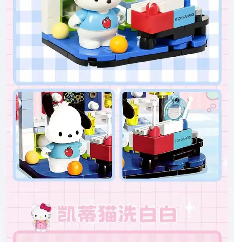 Sanrio DIY Assembly Model Building Block Toys Hello Kitty Kuromi My Melody Cinnamoroll Pochacco Cute Cartoon Doll Ornaments Toys