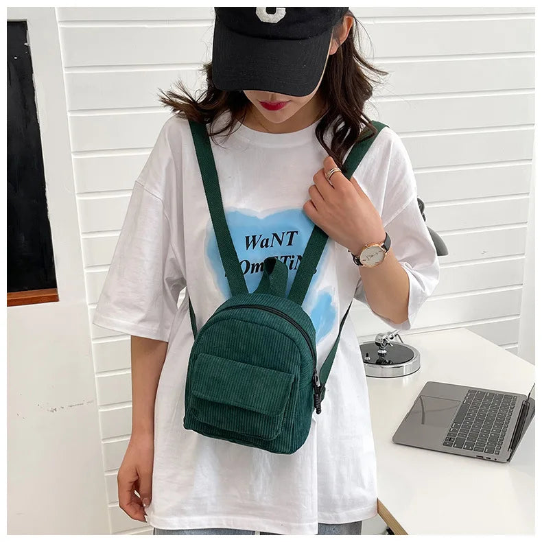 Retro Backpack Women's Backpack Fashion Small Bag Student Chest Bag Large Capacity Handbag Mom's Bag Fabric Shoulder Bag