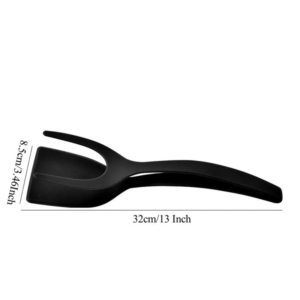2 in 1 Nylon Grip Flip Tongs Egg Spatula Tongs Steak Spatula Tongs Clamp Pancake Fried Turners Kitchen Accessories Kitchen Items