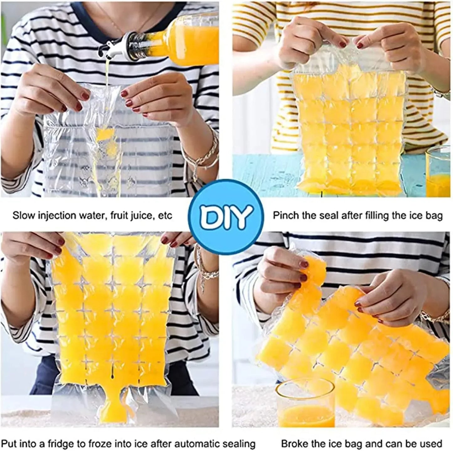 🧊 Disposable Ice Maker Bags/ Disposable Ice Cube Bags/ Self-Sealing