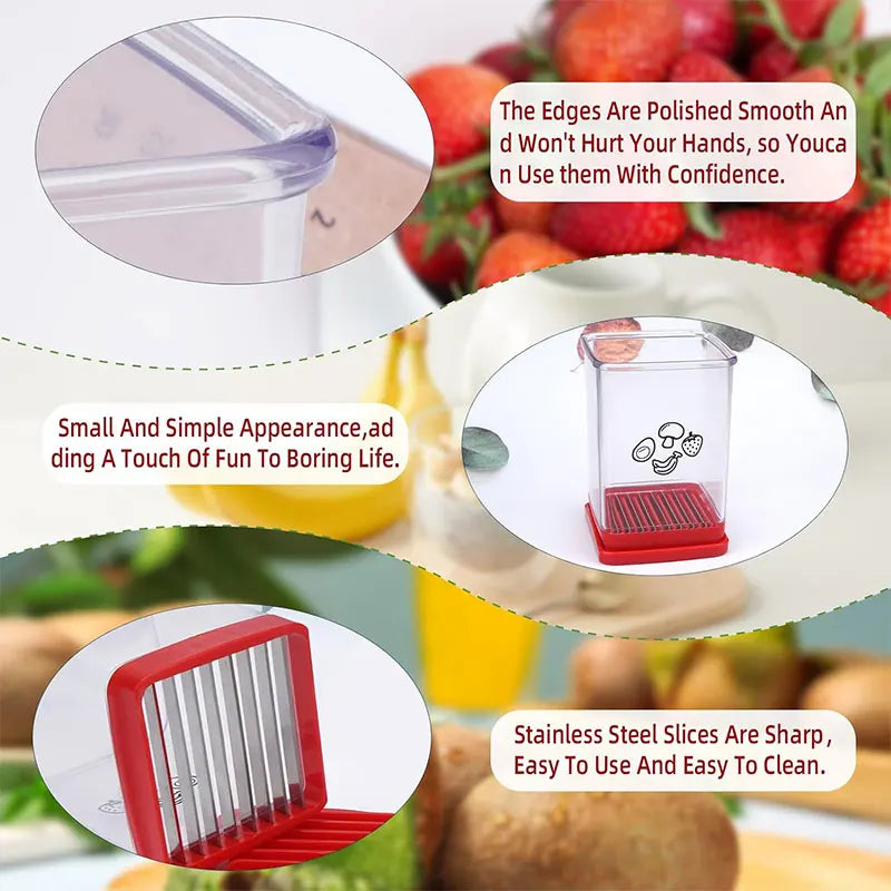 Fruit Speed Cup Slicer – 2-in-1 Push Plate Cutter for Strawberries, Bananas & Eggs (Quick Salad Prep | Compact Kitchen Gadget)
