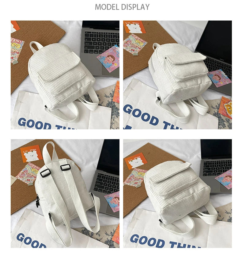 Retro Backpack Women's Backpack Fashion Small Bag Student Chest Bag Large Capacity Handbag Mom's Bag Fabric Shoulder Bag