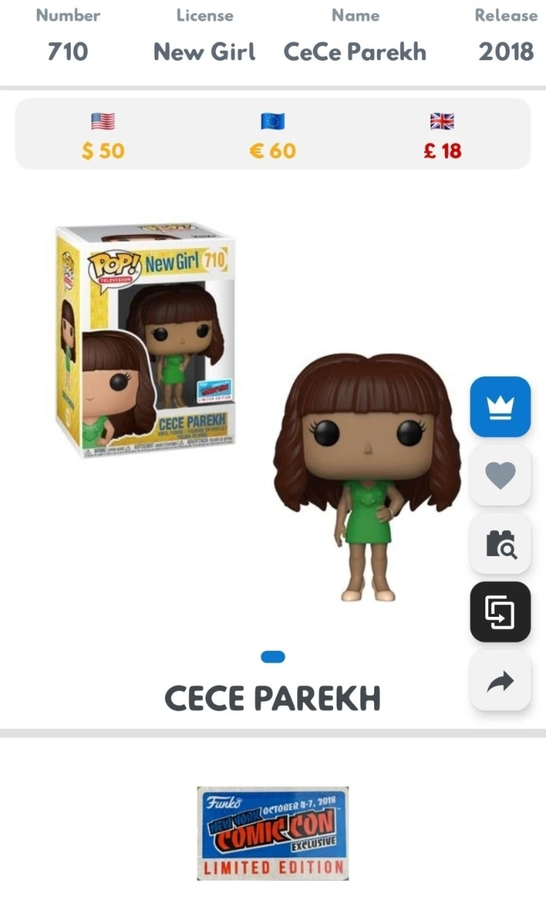 Funko Pop! Television: Cece Parekh #710 – New York 2018 Comic Con Exclusive