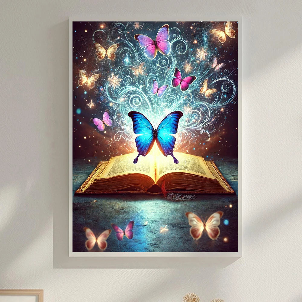 New Fairy Dust Full Drill Diamond Painting Book Butterfly Flower DIY Picture Of Rhinestone 5D Diamond Embroidery Decor