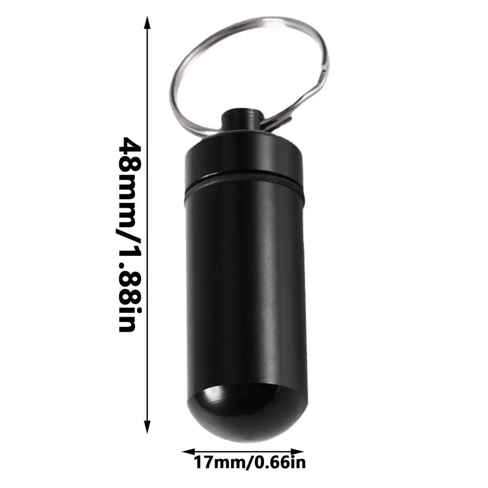 Mini Portable Metal Keychain Case – Pocket Pill Box, Earplug Holder, and Outdoor Geocaching Container