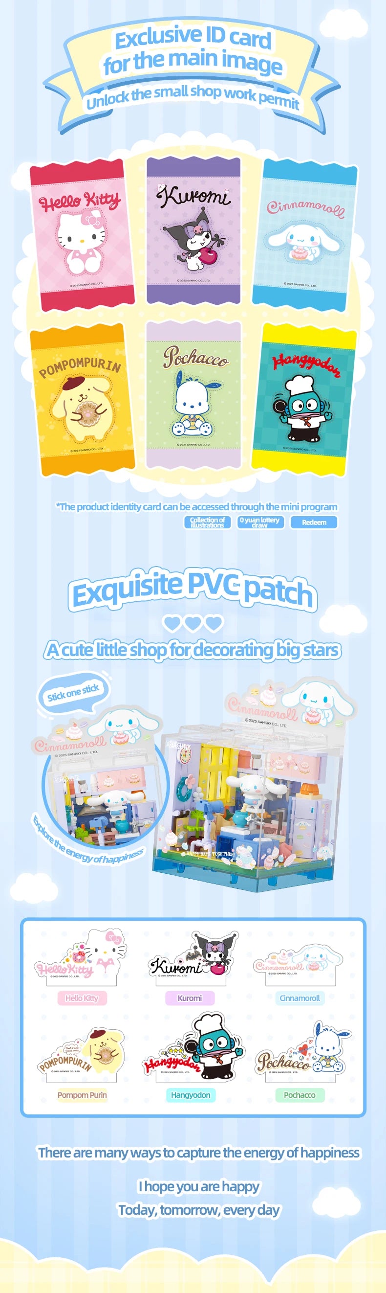 Sanrio Building Blocks Hellokitty Kuromi Bakery Dessert House Ocean Restaurant Shop Model Brick Desktop Display Adult Collection