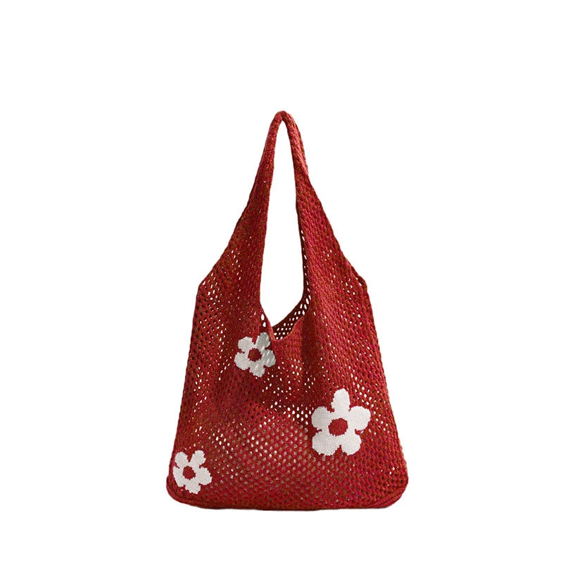 Woven Love Heart Knitted Shoulder Bag β Wool Tote for Women (Portable & Stylish | Daily Commuter & Student-Friendly)