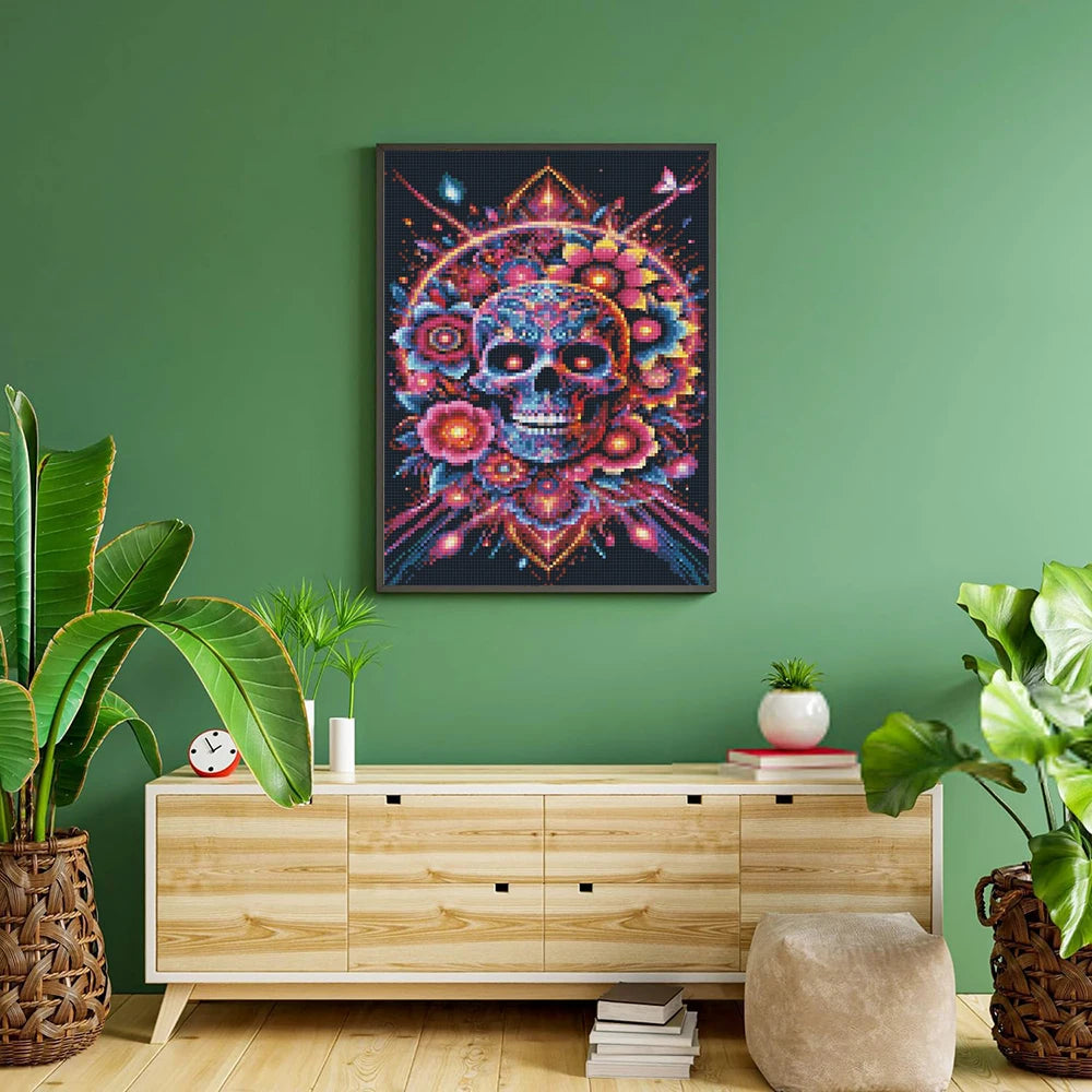 5D Gothic Skull Diamond Painting Kit β Full Round Drill DIY Mosaic Art for Home Decor