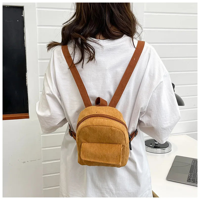 Retro Backpack Women's Backpack Fashion Small Bag Student Chest Bag Large Capacity Handbag Mom's Bag Fabric Shoulder Bag