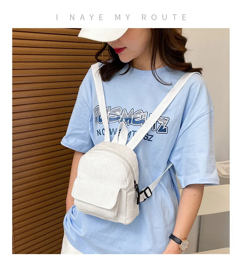 Retro Backpack Women's Backpack Fashion Small Bag Student Chest Bag Large Capacity Handbag Mom's Bag Fabric Shoulder Bag