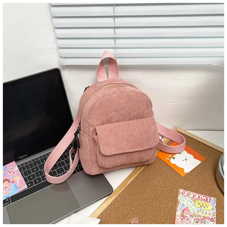 Retro Backpack Women's Backpack Fashion Small Bag Student Chest Bag Large Capacity Handbag Mom's Bag Fabric Shoulder Bag