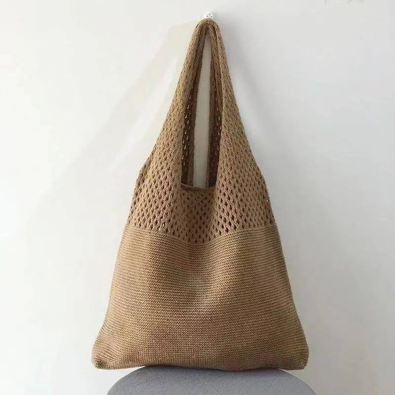 Woven Love Heart Knitted Shoulder Bag β Wool Tote for Women (Portable & Stylish | Daily Commuter & Student-Friendly)