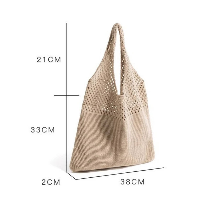 Woven Love Heart Knitted Shoulder Bag β Wool Tote for Women (Portable & Stylish | Daily Commuter & Student-Friendly)
