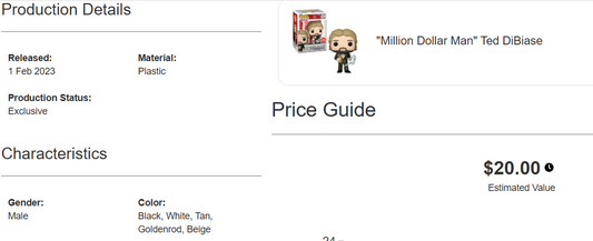 Funko Pop! WWE: "Million Dollar Man" Ted DiBiase #124 – Diamond Collection GameStop Exclusive