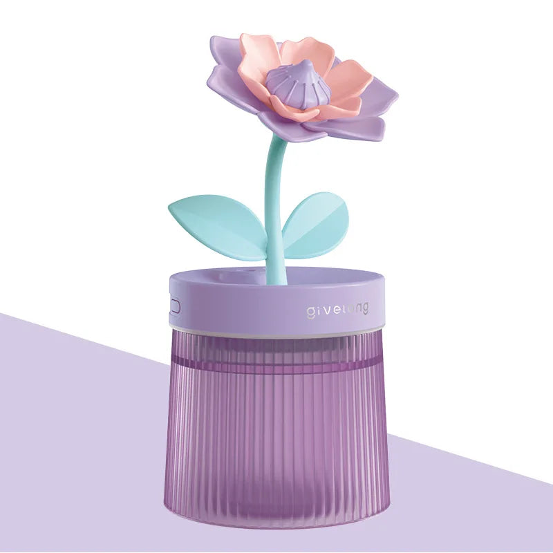 Humidifier Portable USB Ultrasonic Colorful Cup Aroma Diffuser Cool Mist Maker Flower Air Humidifier Purifier With Light