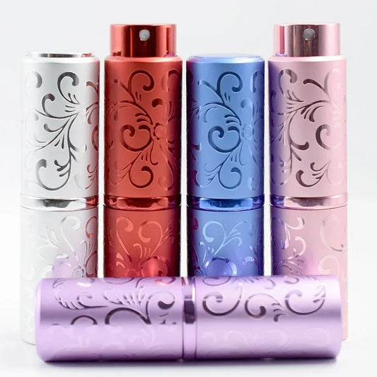 10ml Rattan Pattern Refillable Perfume Atomizer – Portable Aluminum Spray Bottle for Travel