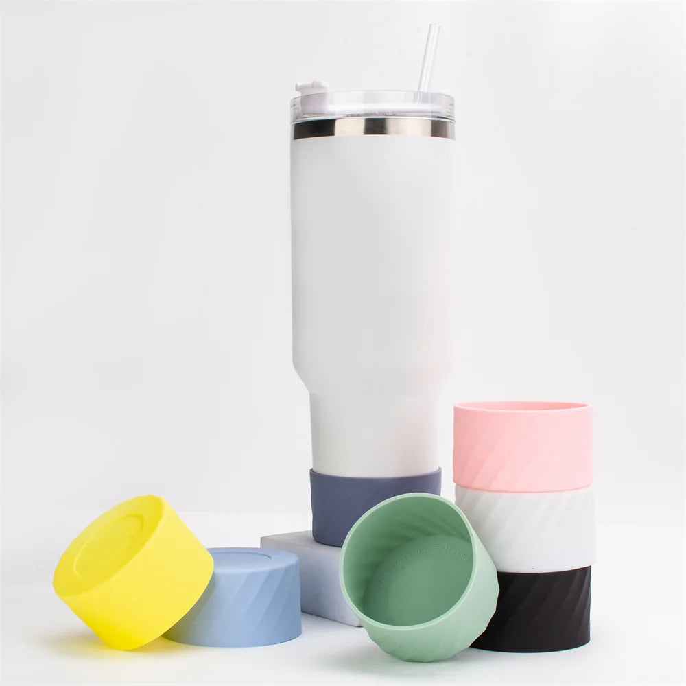 4Pcs Silicone Spill-Proof Stopper Set – Fits Stanley 40oz Cup (Protective Boot + Straw Covers | Leak-Proof Water Bottle Accessories)