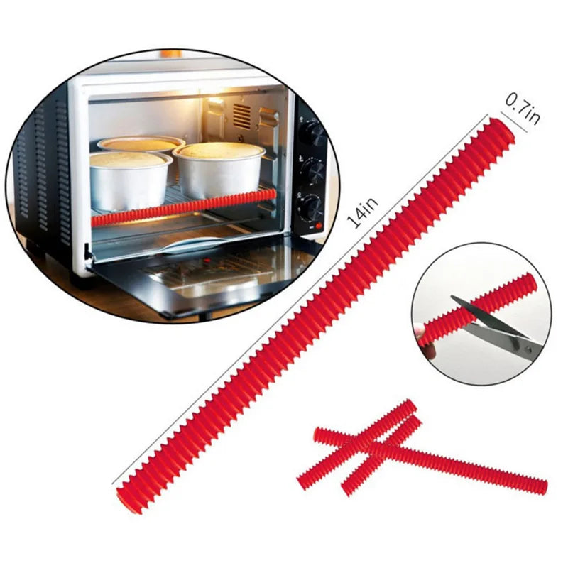 2-Pack Silicone Oven Rack Protectors – Threaded Heat-Resistant Insulation Strips (Avoid Burns & Scalds | BPA-Free Kitchen Safety Tool)