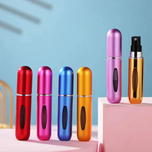 Mini Refillable Aluminum Pump Bottle – 5ml Travel Size with Bottom Dispense Design