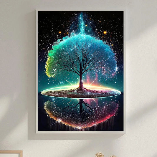 5D DIY Fantasy Moon Tree Diamond Painting Kit – Full Drill Rhinestone Mosaic Art for Home Decor & Gifts