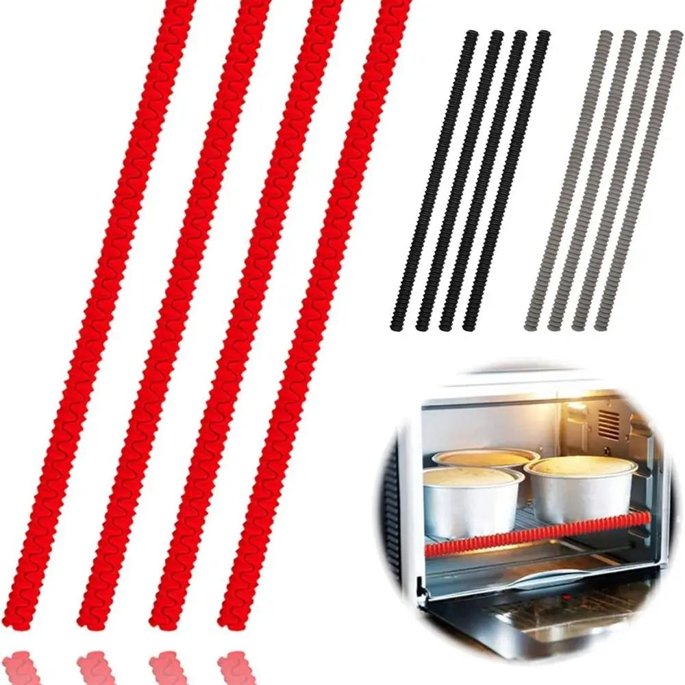 2-Pack Silicone Oven Rack Protectors – Threaded Heat-Resistant Insulation Strips (Avoid Burns & Scalds | BPA-Free Kitchen Safety Tool)