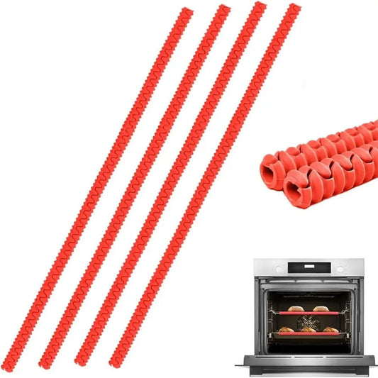 2-Pack Silicone Oven Rack Protectors – Threaded Heat-Resistant Insulation Strips (Avoid Burns & Scalds | BPA-Free Kitchen Safety Tool)