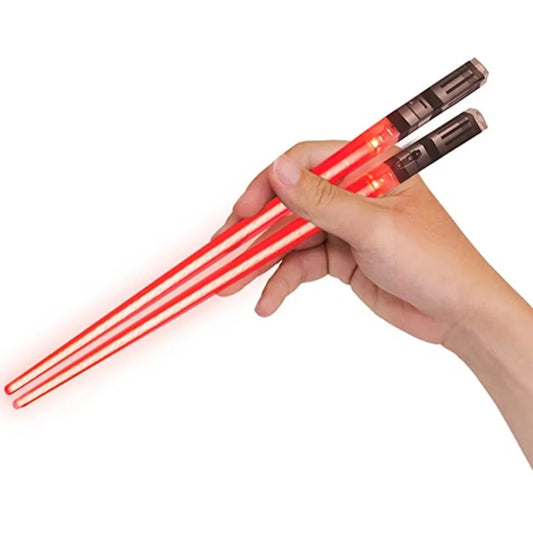 ⚔️ LED Lightsaber Chopsticks – 1 Pair Glowing Reusable Kitchen Utensils (BPA-Free & Food Safe | Light-Up Sushi Chopsticks)