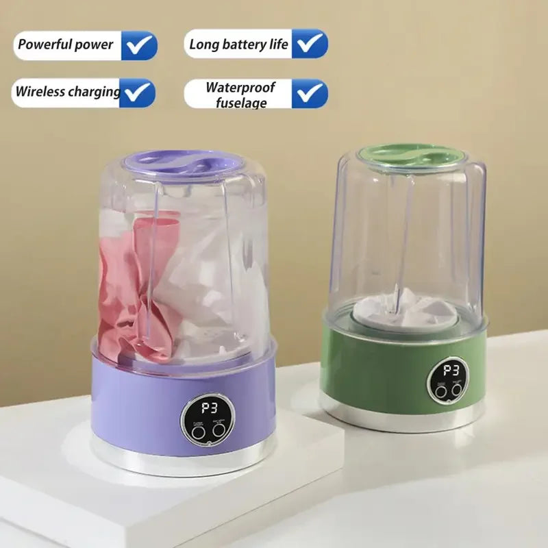 Portable Cordless Washing Machine,USB Rechargeable, Mini Washer For /Underwear/Socks/Baby Clothes Home Travel Laundry Bucket