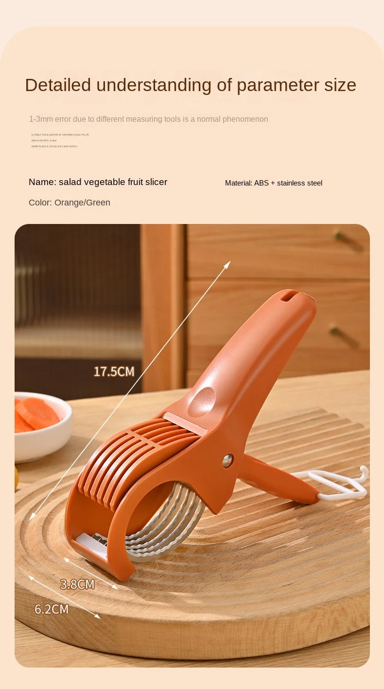 Multi-Functional Stainless Steel Vegetable & Fruit Slicer – Kitchen Tools & Salad Prep Accessory
