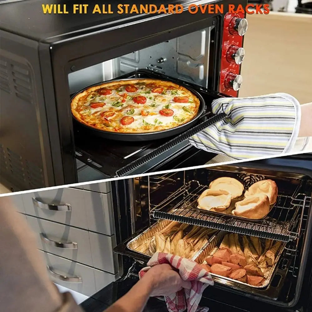 2-Pack Silicone Oven Rack Protectors – Threaded Heat-Resistant Insulation Strips (Avoid Burns & Scalds | BPA-Free Kitchen Safety Tool)