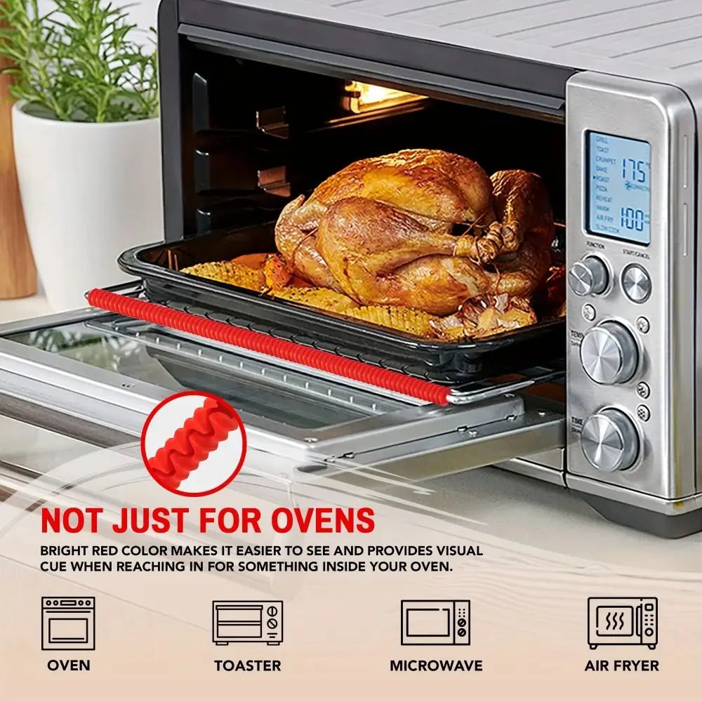 2-Pack Silicone Oven Rack Protectors – Threaded Heat-Resistant Insulation Strips (Avoid Burns & Scalds | BPA-Free Kitchen Safety Tool)