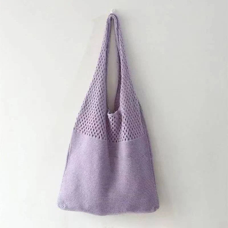 Woven Love Heart Knitted Shoulder Bag – Wool Tote for Women (Portable & Stylish | Daily Commuter & Student-Friendly)